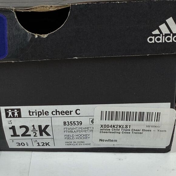 Adidas Triple Cheer C White/White B35539 Size 12.5 Kids - Picture 7 of 7